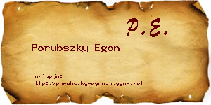 Porubszky Egon névjegykártya